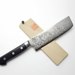 Yoshihiro VG-10 17 Layers Damascus Steel HRB Nakiri 160 mm