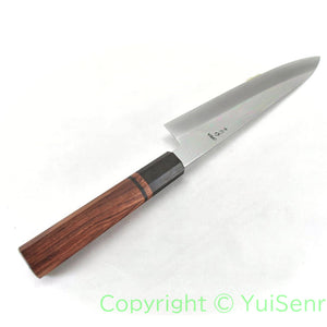 YuiSenri VG-10 Mirror Finished Gyuto with Octagonal Bubinga Handle, forged by Satoshi Nakagawa