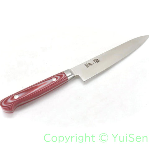 Suisin Premium INOX  Paring Knife 150 mm / My Carta Handle Red White