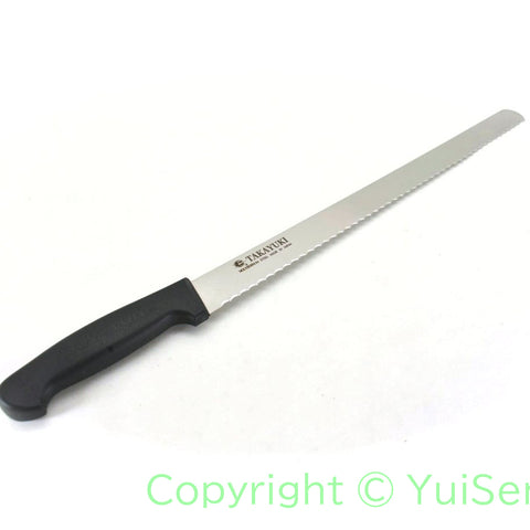 Sakai Takayuki GRAND CHEF Molybdenum Stainless Wave Bread Knife PC Black Handle