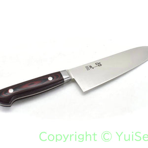 Suisin Premium INOX  Santoku 180 mm / My Carta Handle Red Black