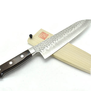 YuiSenri Yasuki White #3 Clad Hammered Santoku 180 mm