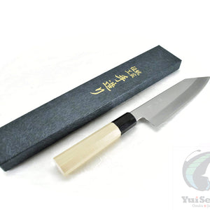 YuiSenri White Steel #2 Professional Kengata Santoku 170 mm, forged by Satoshi Nakagawa