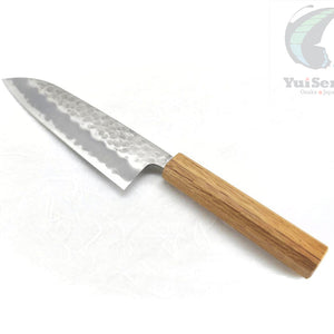 SUKEMATSU Yasuki White Steel #2 Hammered Santoku 165 mm with Oak Handle