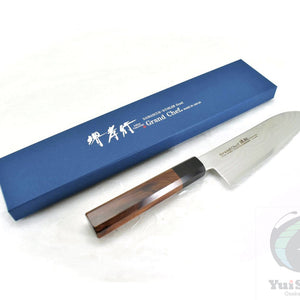 Sakai Takayuki GRAND CHEF HAMON 45 Layers Damascus BOHLER SP Steel Santoku 170 mm