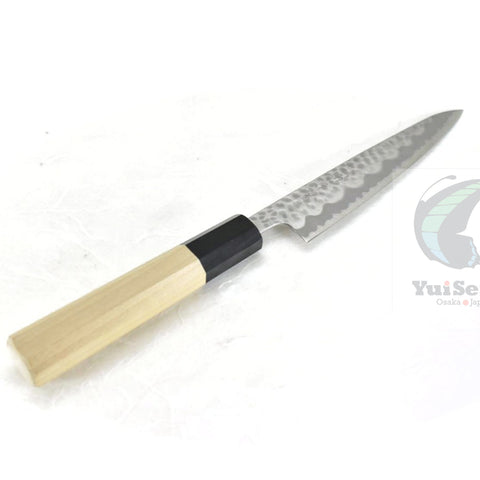 YuiSenri Aogami Super Clad Hammered Japanese Style Paring Knife Octagonal Magnolia Handle