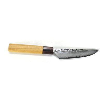 Sakai Takayuki VG-10 33 Layers Hammered Damascus Japanese Style Steak Knife 120 mm - Stainless Steel Chef's Steak Knife with Excellent Balance of Sharpness and Durability