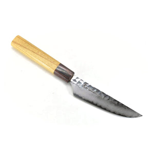 Sakai Takayuki VG-10 33 Layers Hammered Damascus Japanese Style Steak Knife 120 mm - Stainless Steel Chef's Steak Knife with Excellent Balance of Sharpness and Durability