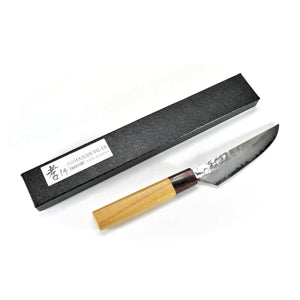 Sakai Takayuki VG-10 33 Layers Hammered Damascus Japanese Style Steak Knife 120 mm - Stainless Steel Chef's Steak Knife with Excellent Balance of Sharpness and Durability