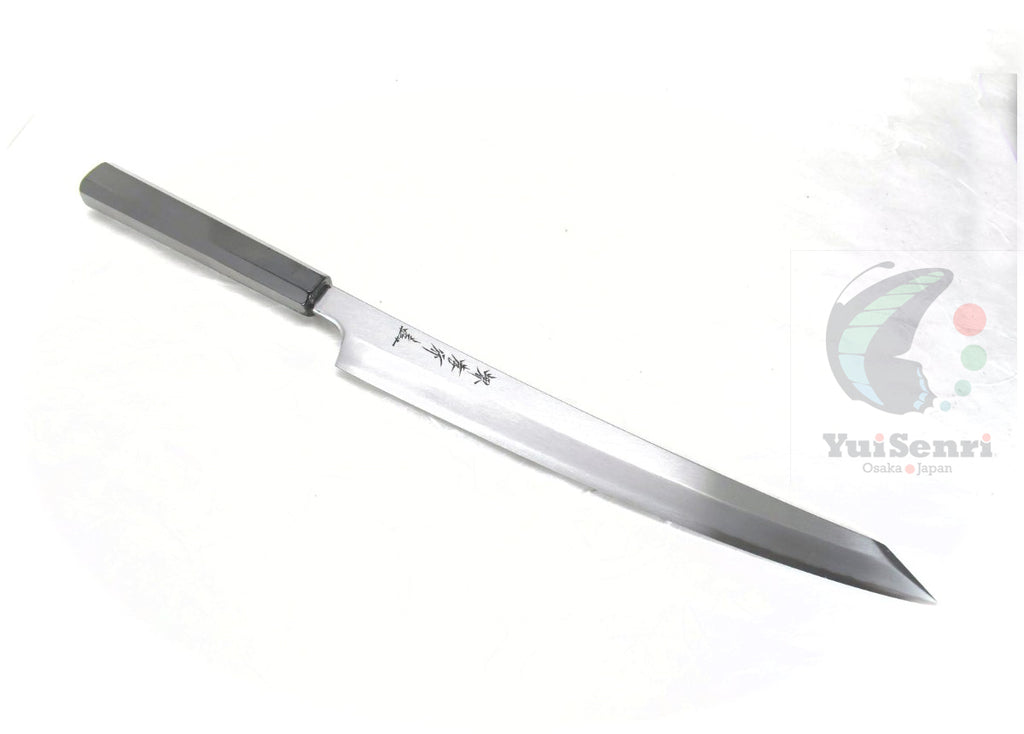 Sakai Takayuki GINSAN /Silver #3 Stainless Kiritsuke Style Yanagiba, Ebony Handle