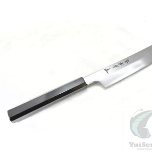 Sakai Takayuki GINSAN /Silver #3 Stainless Kiritsuke Style Yanagiba, Ebony Handle