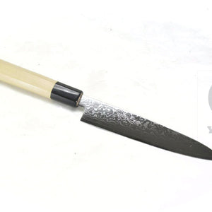 Yoshihiro Ginsan Damascus Paring Knife 150 mm - Stainless Chef's Petty with Excellent Edge Retention and Easy Maintenance, Magnolia Handle
