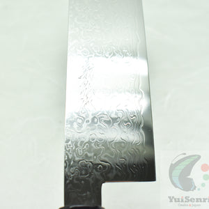 Yoshihiro Ginsan Damascus Nakiri 170 mm - Stainless Chef's Nakiri with Excellent Edge Retention and Easy Maintenance, Magnolia Handle