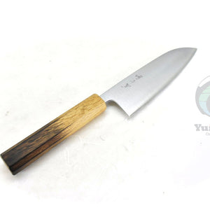 YuiSenri Ginsan, Chef's Santoku - Stainless Chef's Santoku with Excellent Edge Retention and Easy Maintenance, Oak Handle