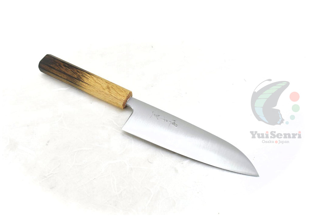 YuiSenri Ginsan, Chef's Santoku - Stainless Chef's Santoku with Excellent Edge Retention and Easy Maintenance, Oak Handle