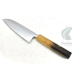 YuiSenri Ginsan, Chef's Santoku - Stainless Chef's Santoku with Excellent Edge Retention and Easy Maintenance, Oak Handle