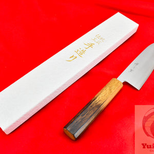 YuiSenri Ginsan, Chef's Santoku - Stainless Chef's Santoku with Excellent Edge Retention and Easy Maintenance, Oak Handle