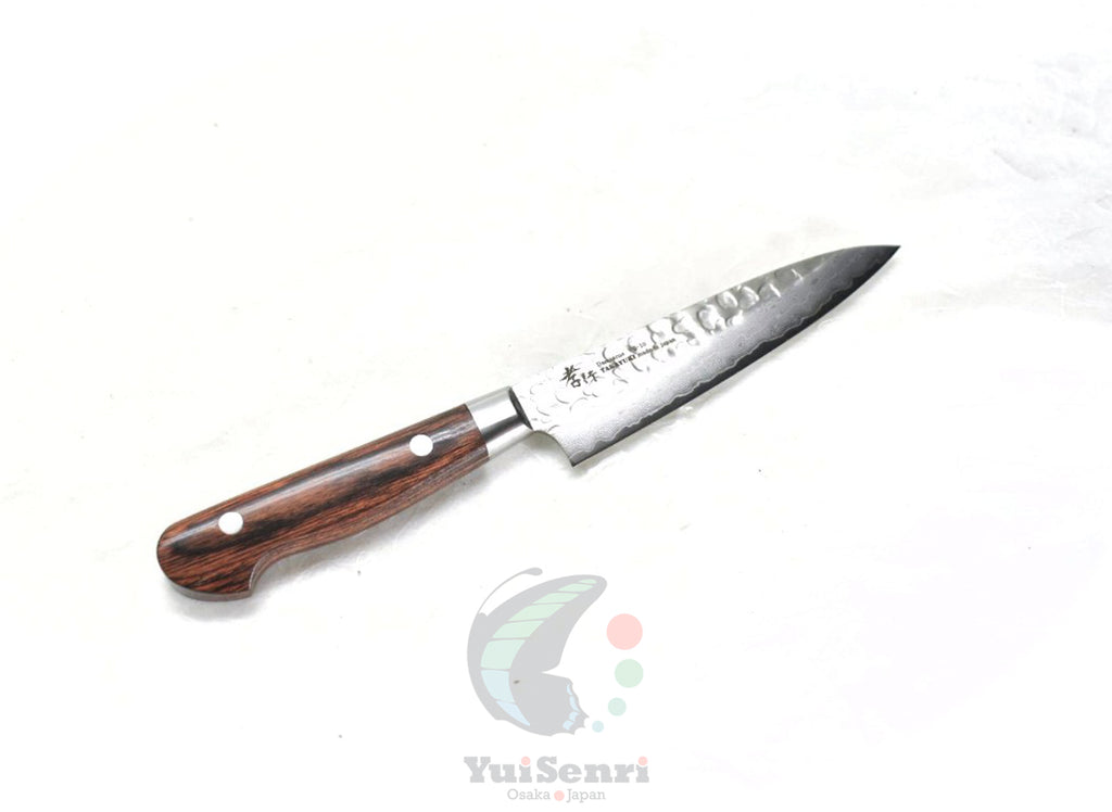 Sakai Takayuki VG-10 33 Layers Hammered Damascus Paring Knife - Stainless Steel Chef's Petty Knife with Excellent Balance of Sharpness and Durability