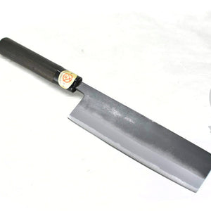 Yoshihiro KUSP Nakiri 165 mm – White Steel #2 Kurouchi Japanese Vegetable Knife