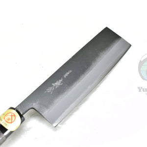 Yoshihiro KUSP Nakiri 165 mm – White Steel #2 Kurouchi Japanese Vegetable Knife