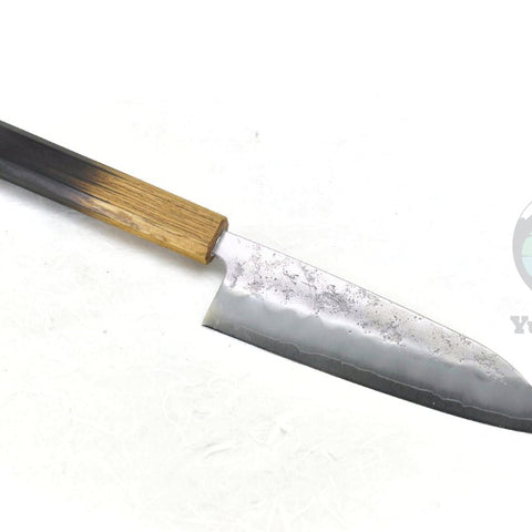 YuiSenri Ginsan Nashiji Finish, Chef's Santoku - Stainless Chef's Santoku with Excellent Edge Retention and Easy Maintenance, Oak Handle