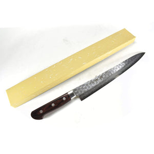 Sakai Takayuki VG-10 17 Layers Hammered Damascus Sujihiki 240 mm - Stainless Steel Chef's Slicer with Excellent Balance of Sharpness and Durability