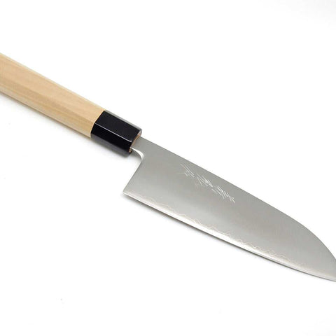 Yoshihiro Aogami Super Clad Chef's Santoku Octagonal Magnolia Handle