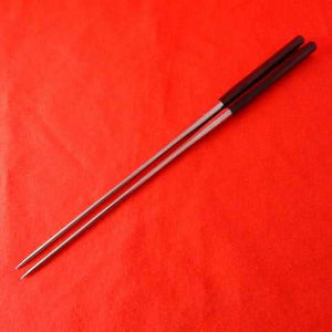 Professional MORIBASHI Stainless Chopsticks Round Ebony Handle
