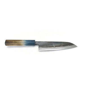 Yoshihiro Blue Steel #2 Black Forging RGB Santoku 165 mm Blue Oak Handle
