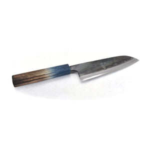 Yoshihiro Blue Steel #2 Black Forging RGB Santoku 165 mm Blue Oak Handle